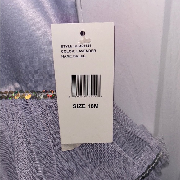 Charming Lavender Ruffle formal Dress in with sequins size 18 months - Picture 5 of 9